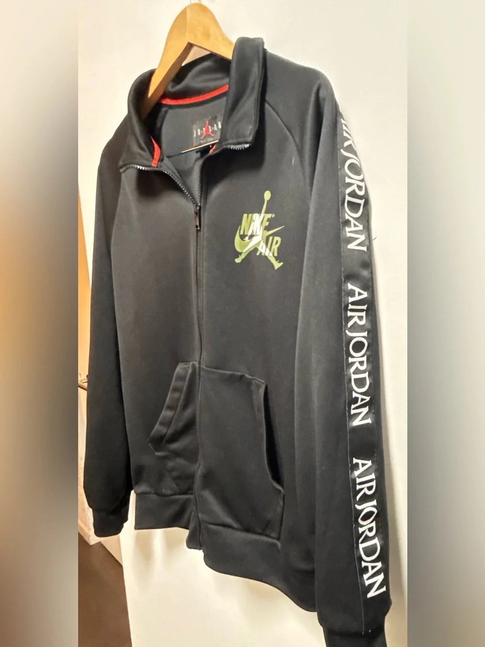 Jordan Black Track Jacket with Olive Logo